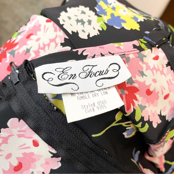 Vintage En Focus Floral Print Satin Midi Slip Dress - Picture 7 of 8